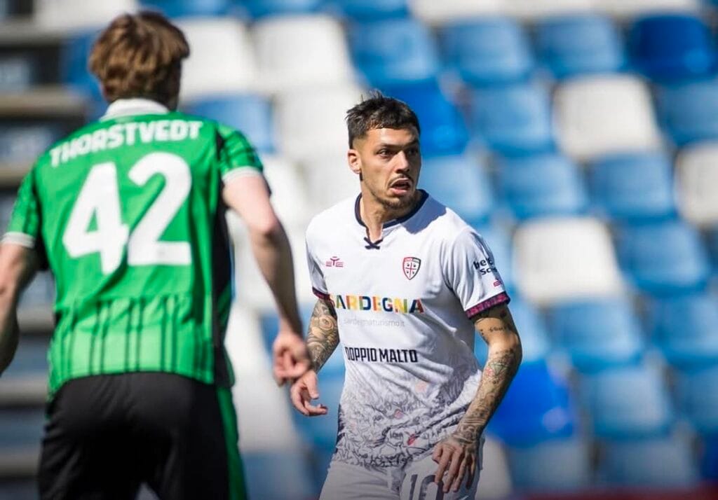 Gaetano durante la gara. Immagine Cagliari Calcio